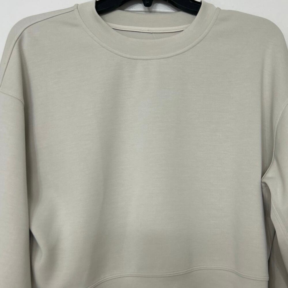 Lululemon Softstreme Perfectly Oversized Cropped Crew White Opal Sweatshirt 2 - Picture 4 of 10